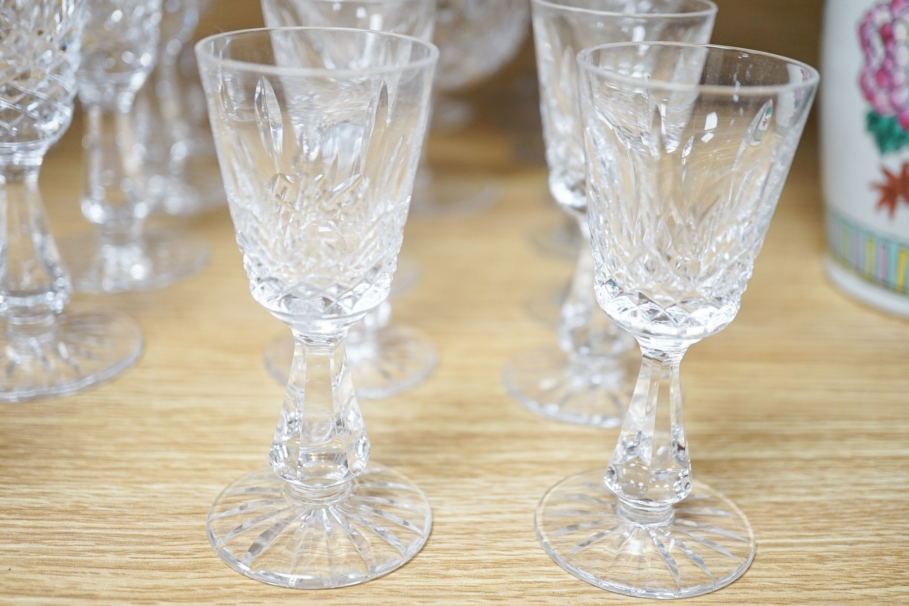 A group of Waterford cut crystal drinking glasses and six other glasses (27)